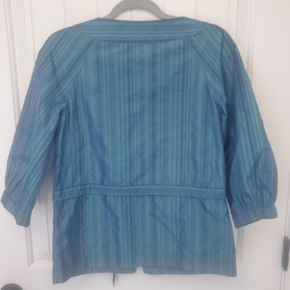 HILTON HOLLIS BLUE STRIPED LS ZIPPERED SHACKET/JACKET - SIZE 4 - Picture 6 of 8